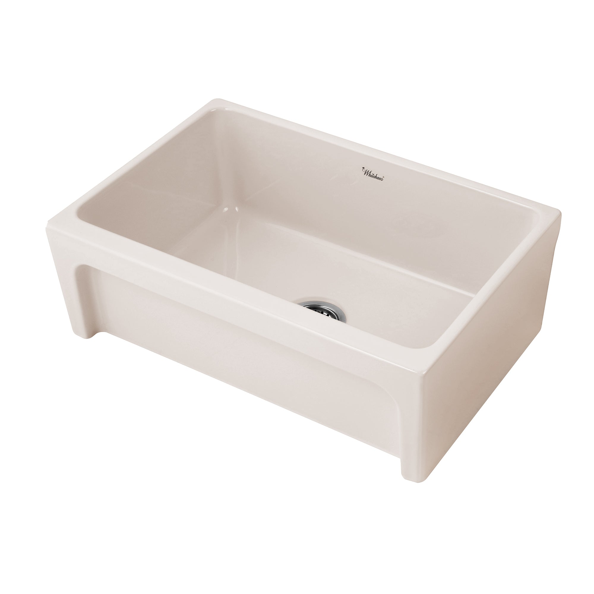 30" Reversible Single Bowl Fireclay Kitchen Sink: 2½" lip, beveled front apron