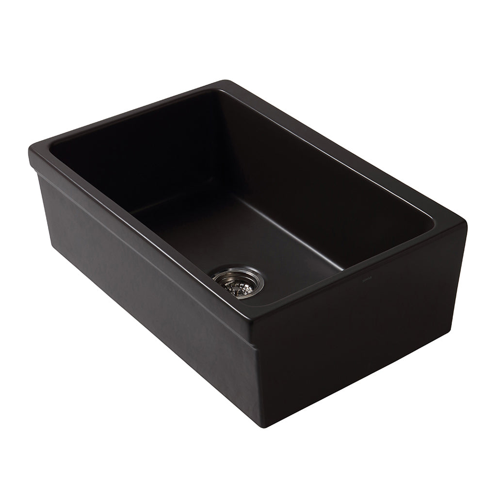 30&quot; Reversible Single Bowl Fireclay Kitchen Sink: 2½&quot; lip, beveled front apron