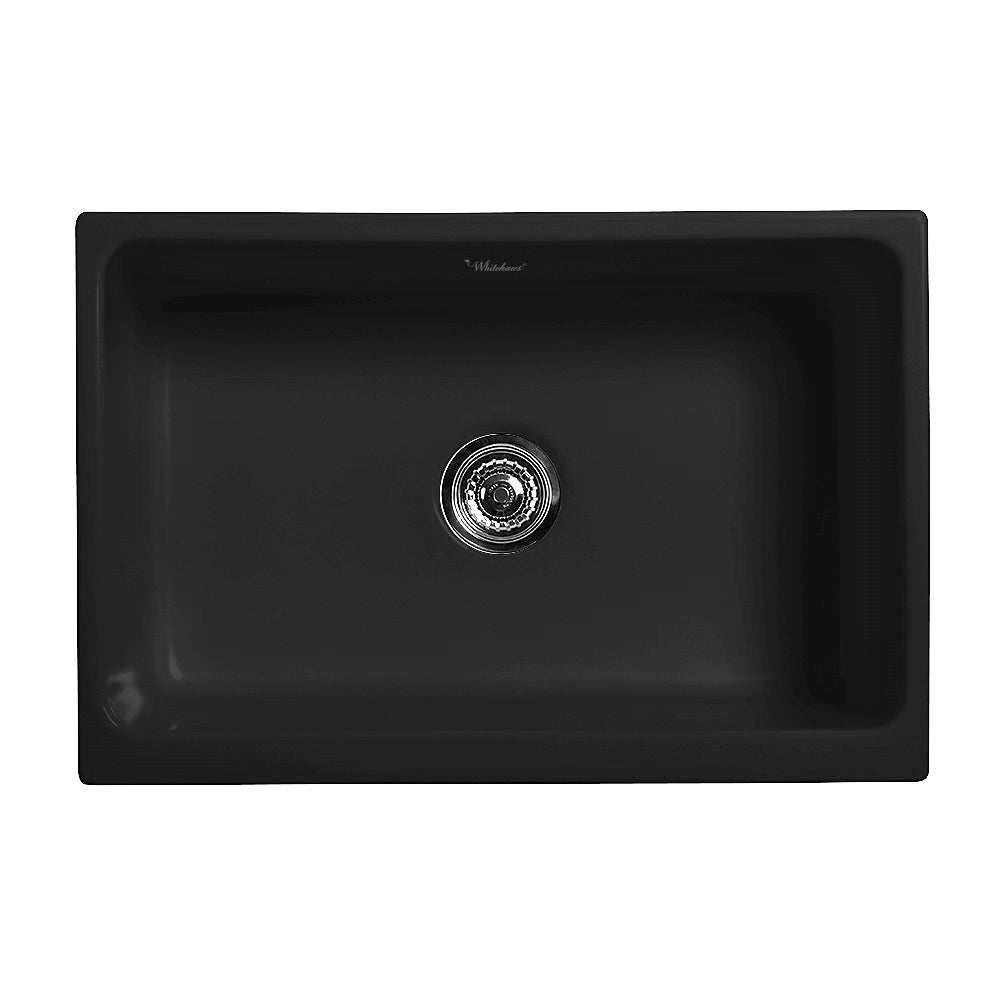30&quot; Reversible Single Bowl Fireclay Kitchen Sink: 2½&quot; lip, beveled front apron