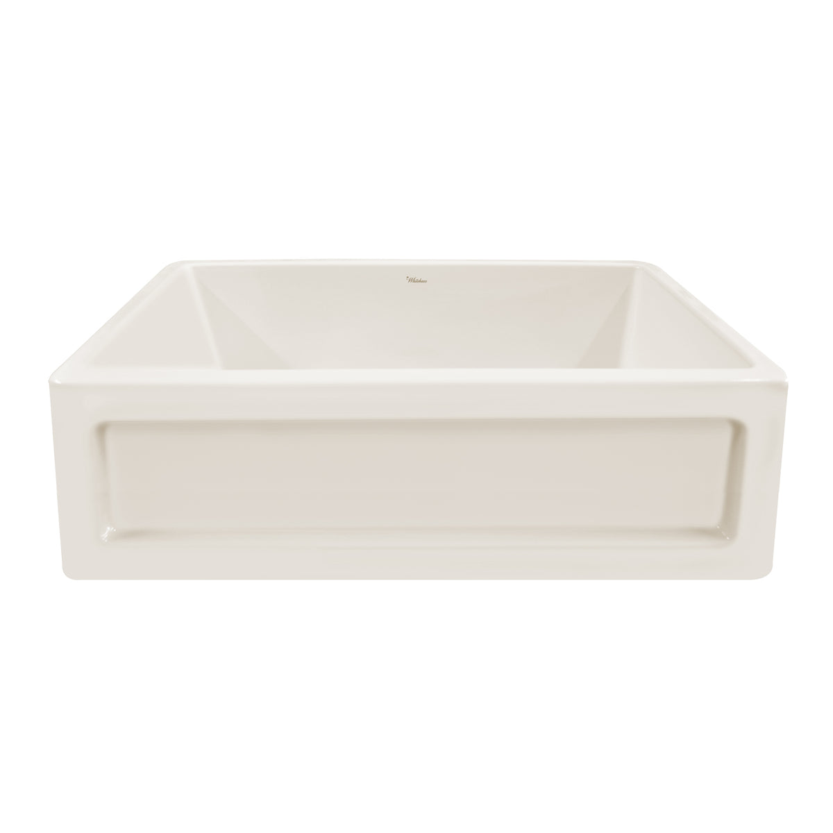 33&quot; reversible single bowl fireclay kitchen sink: shaker panel, beveled front apron