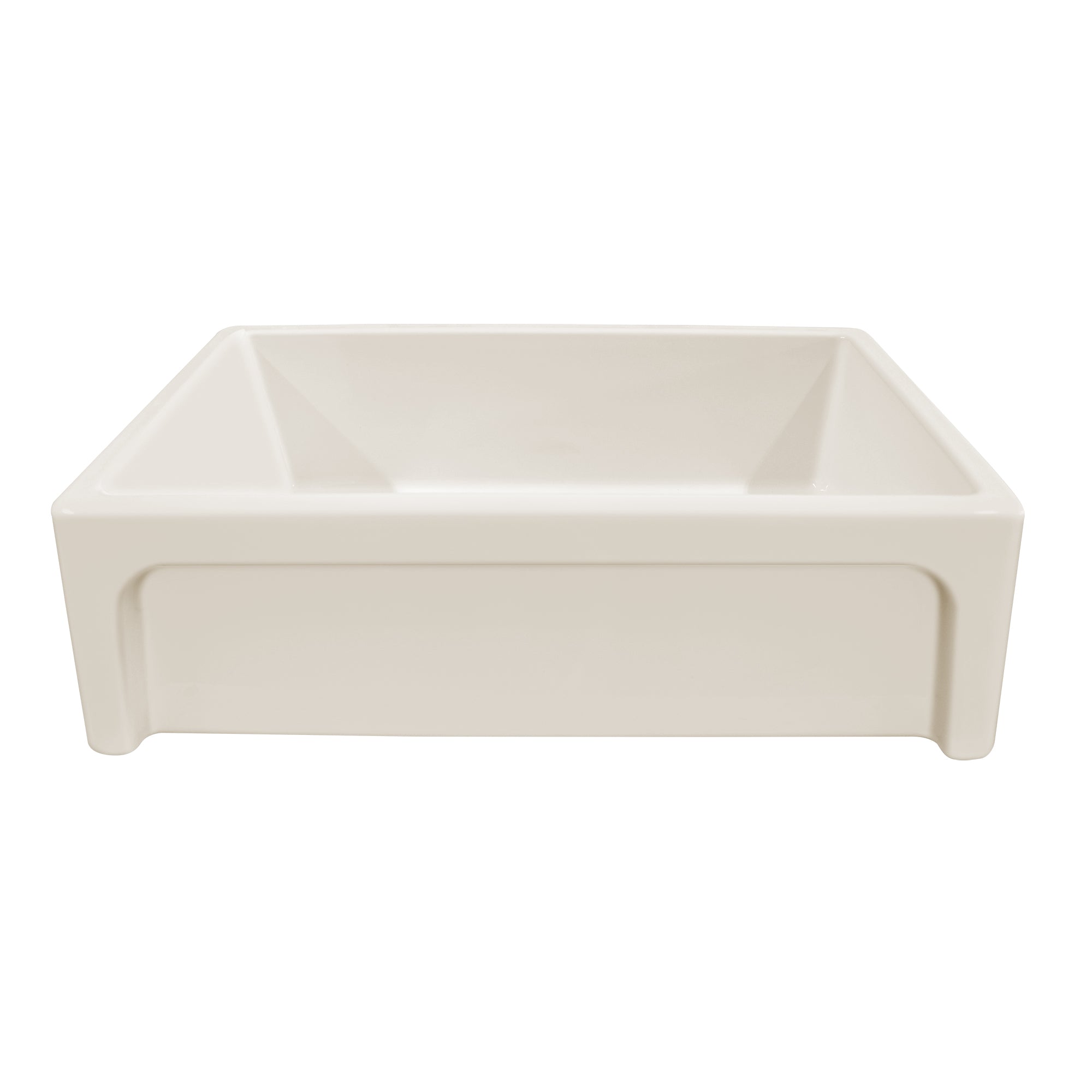 33" reversible single bowl fireclay kitchen sink: shaker panel, beveled front apron