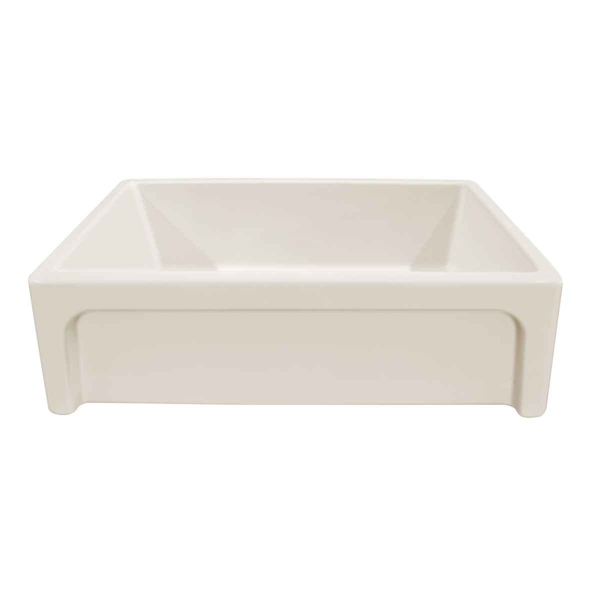 33&quot; reversible single bowl fireclay kitchen sink: shaker panel, beveled front apron