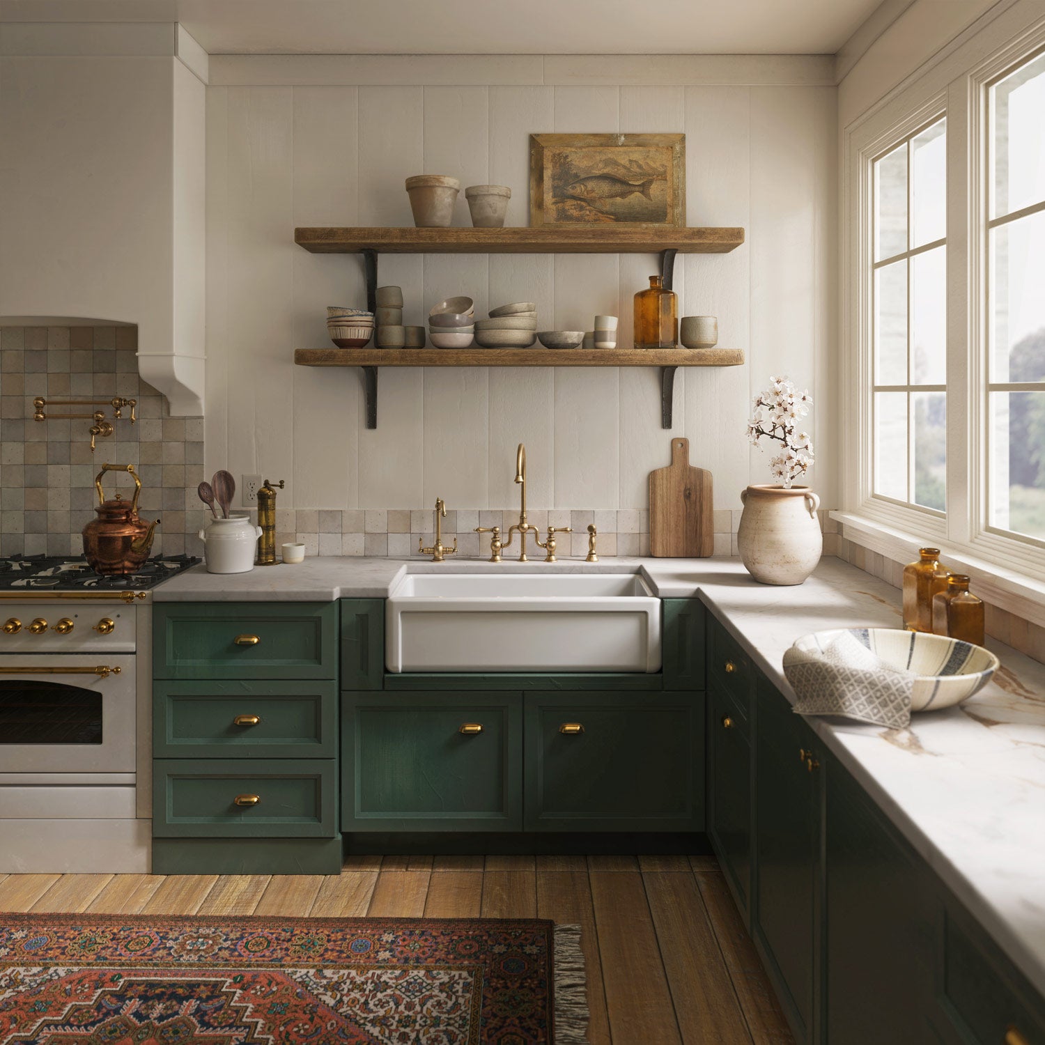 Reversible fireclay kitchen sinks with grid: three edge frame, plain front apron