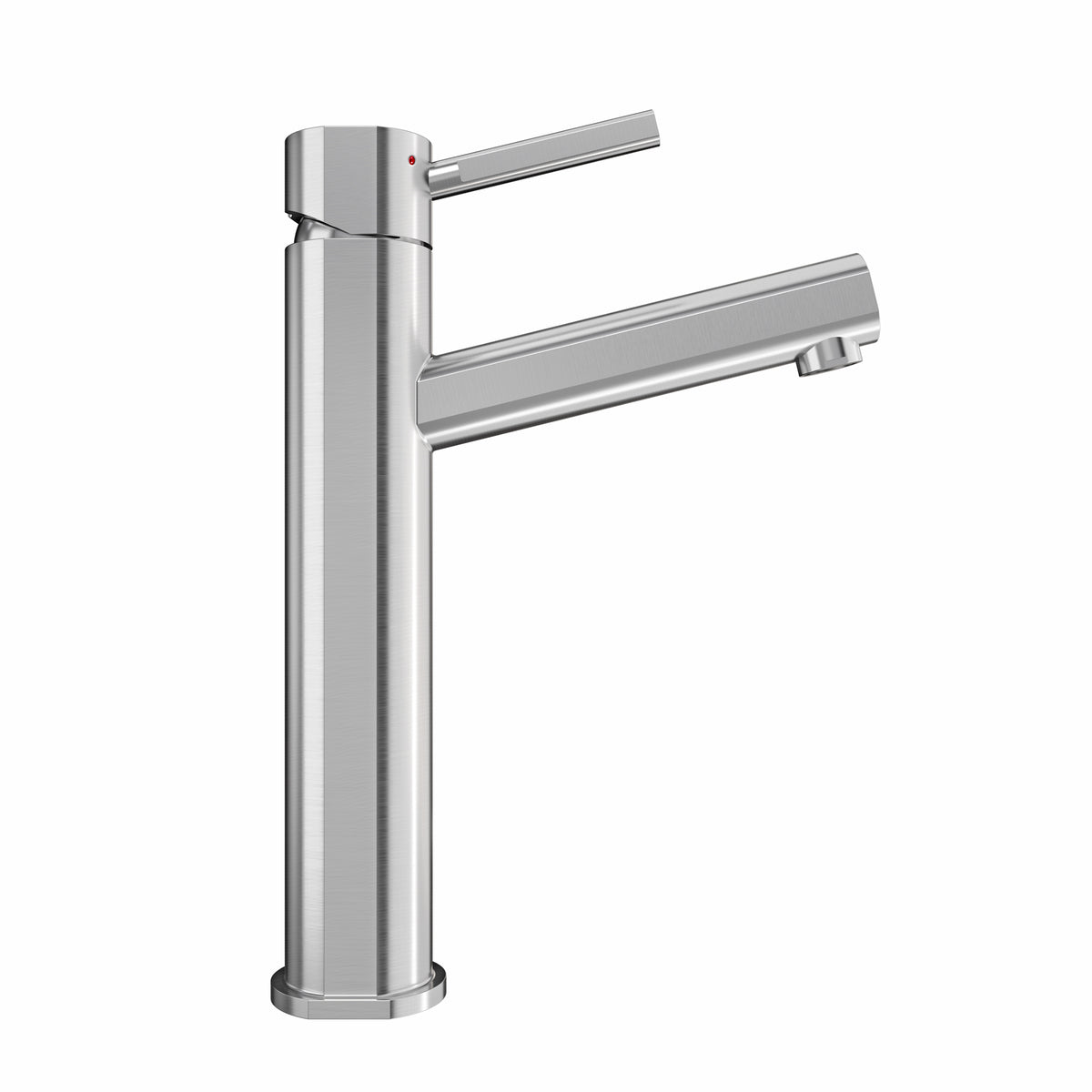 Lead-free solid stainless steel single lever elevated lavatory faucet