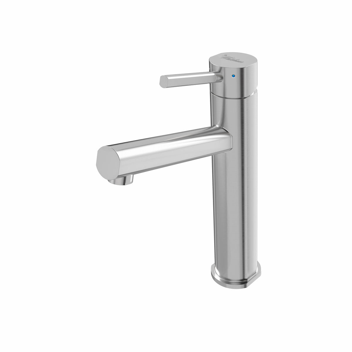 Lead-free solid stainless steel single lever elevated lavatory faucet