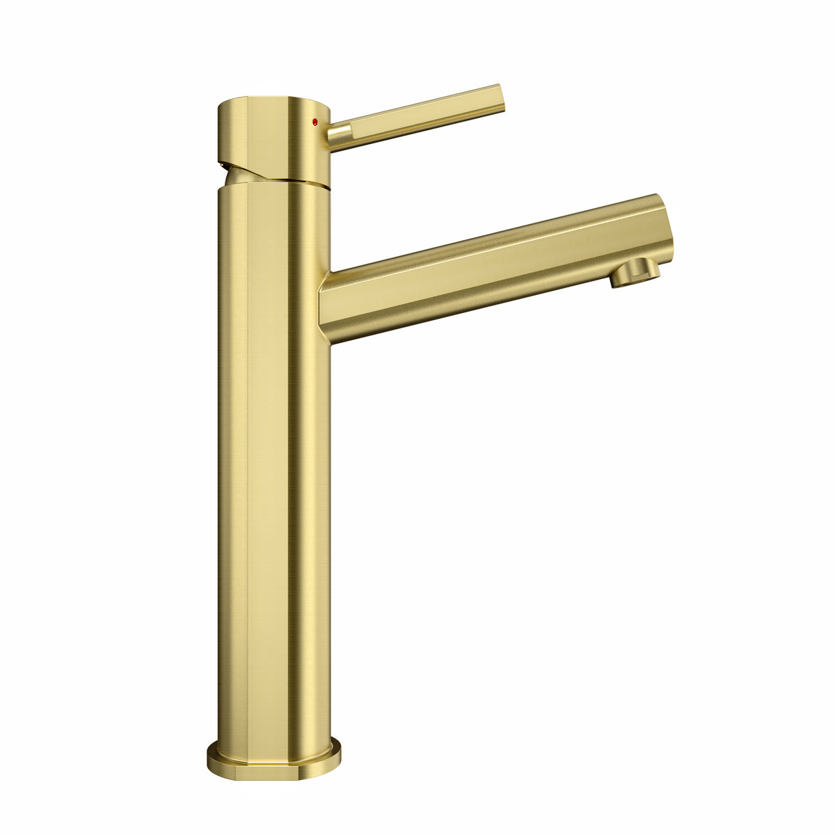 Lead-free solid stainless steel single lever elevated lavatory faucet