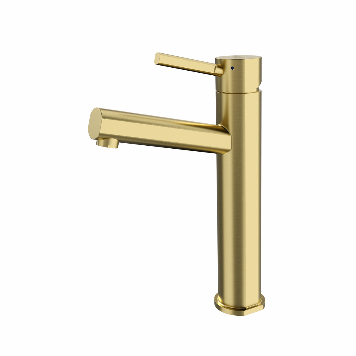 Lead-free solid stainless steel single lever elevated lavatory faucet