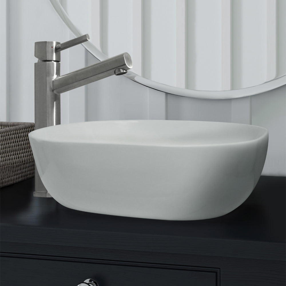 Lead-Free solid stainless steel single lever elevated lavatory faucet