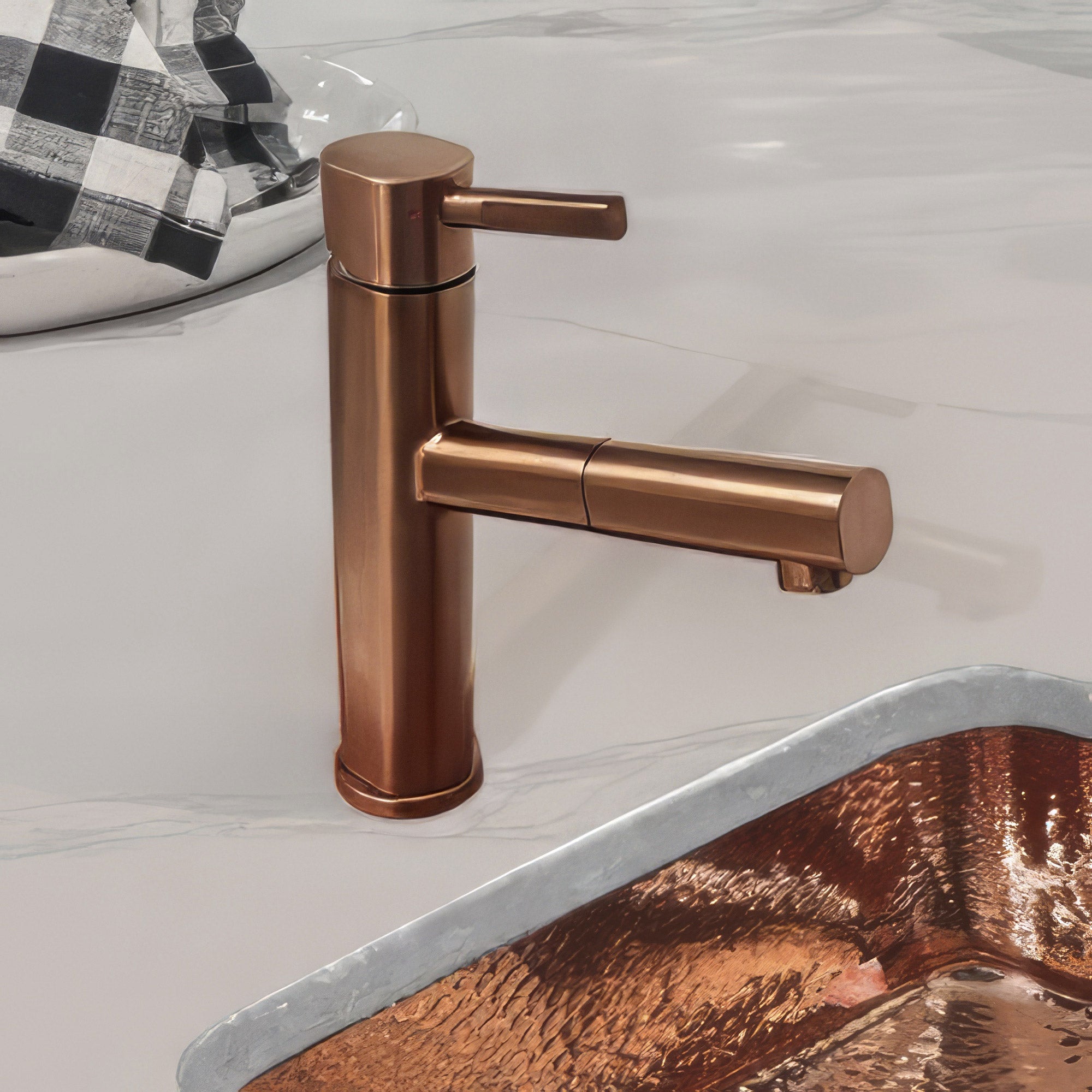 Stainless Steel Single Lever Kitchen Faucet with Pull-out Head and Stream Mode