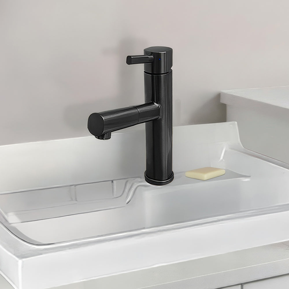 Stainless Steel Single Lever Kitchen Faucet with Pull-out Head and Stream Mode