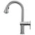 Lead Free, Solid Stainless Steel Single-Hole Faucet with Gooseneck Swivel Spout and Pull Down Spray Head