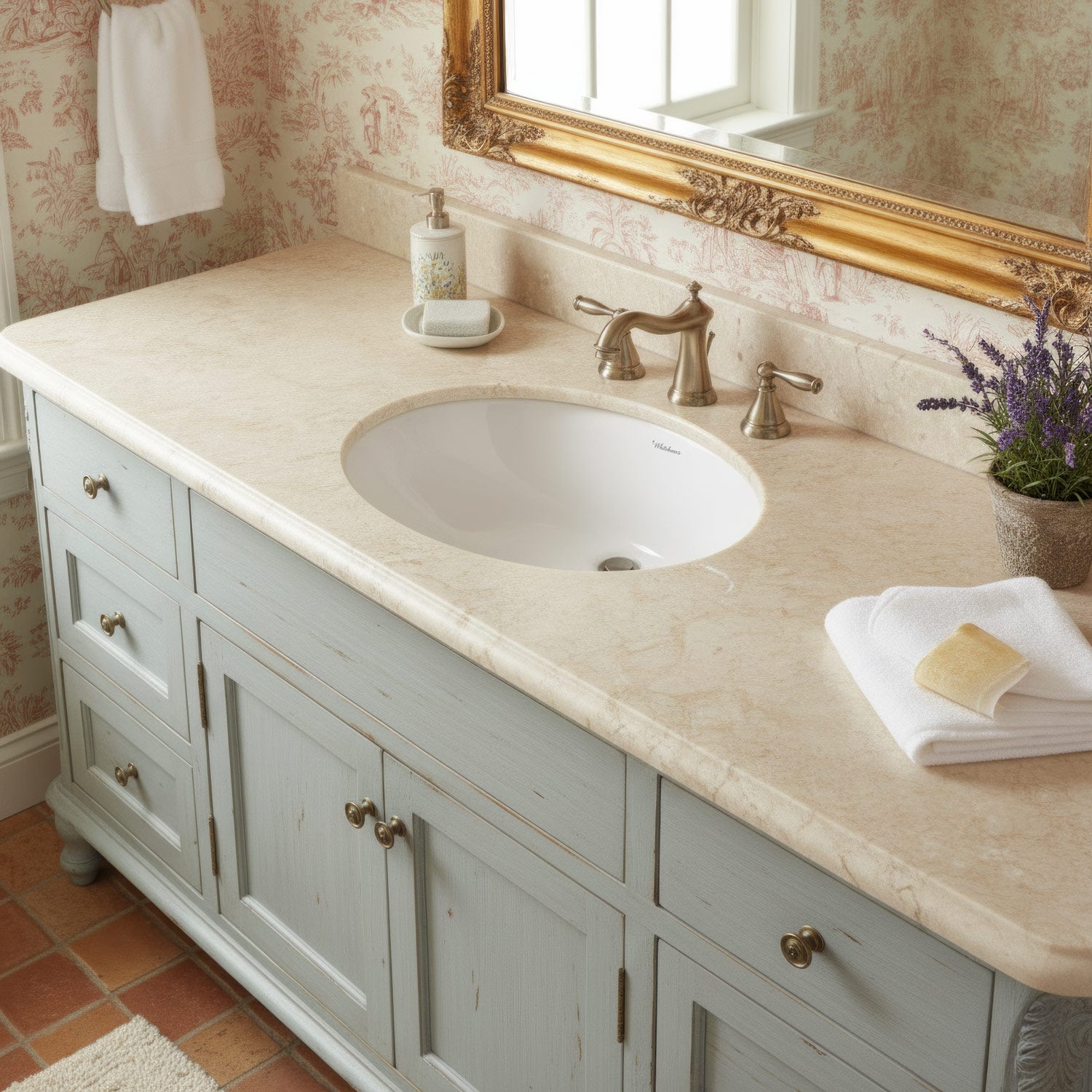 Oval undermount basin with overflow and rear center drain location