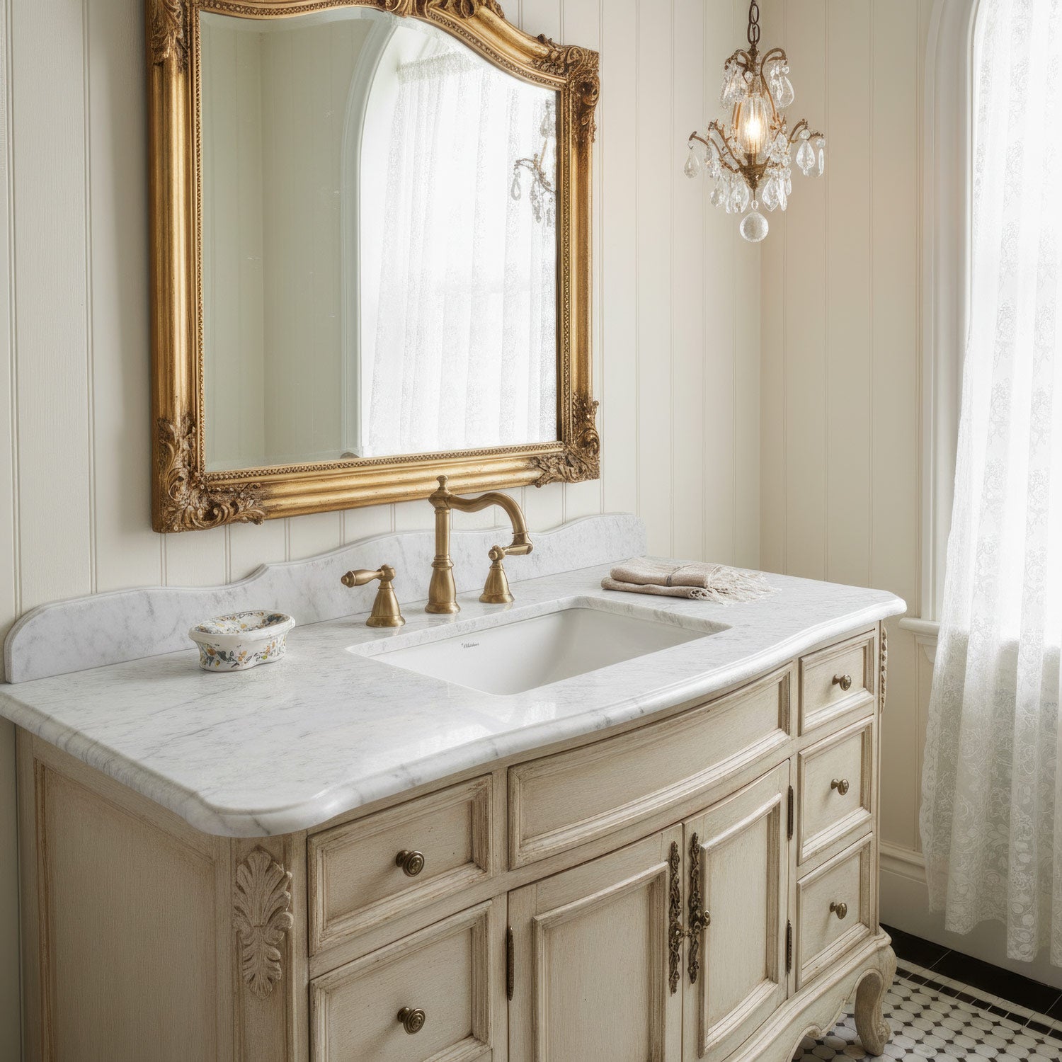 Rectangular undermount basin with overflow and rear center drain location