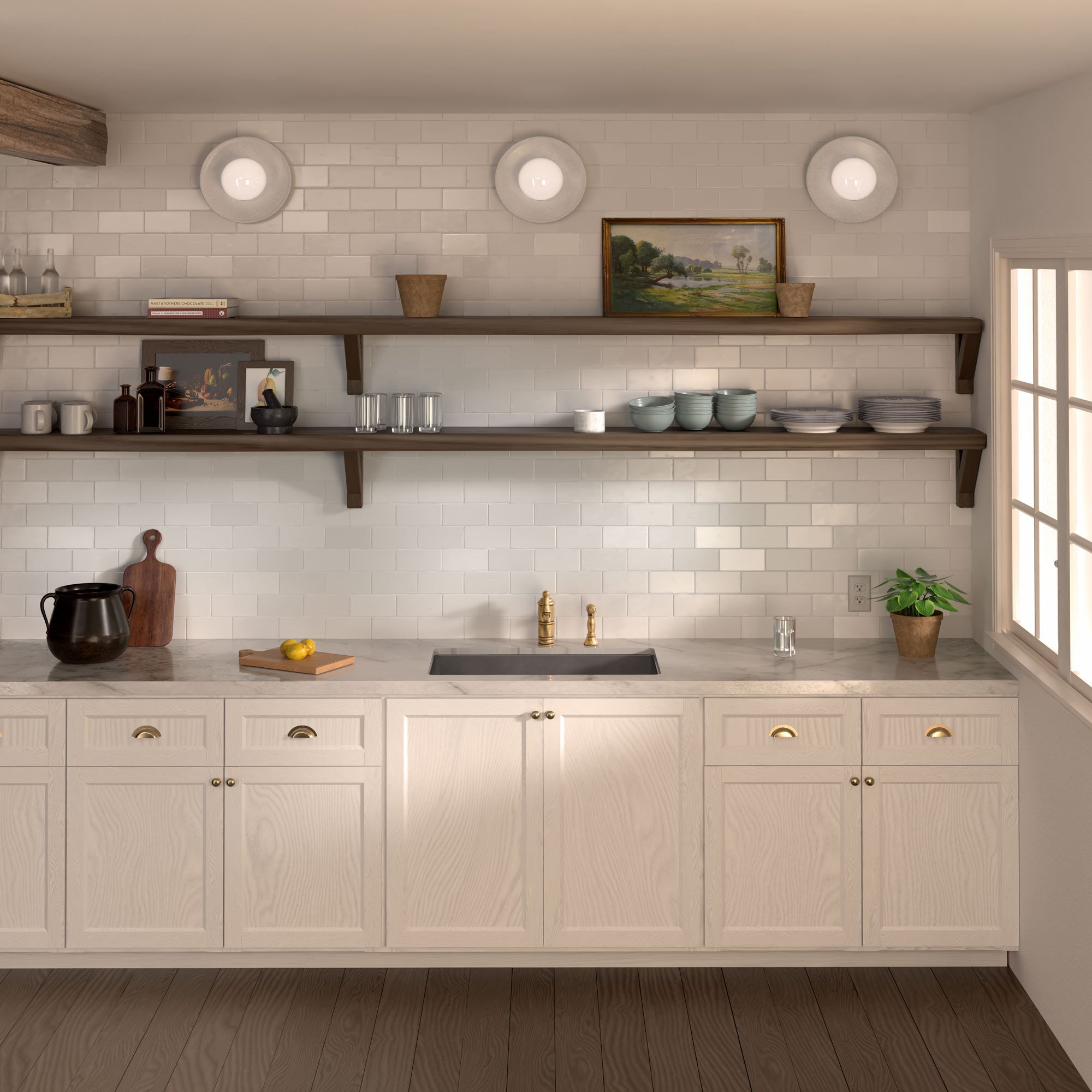 Undermount/drop-in single bowl fireclay kitchen sinks, stainless steel grid included