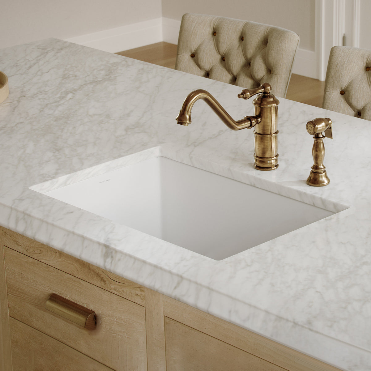 Undermount/Drop-in Single Bowl Fireclay Kitchen Sinks, Stainless Steel Grid Included