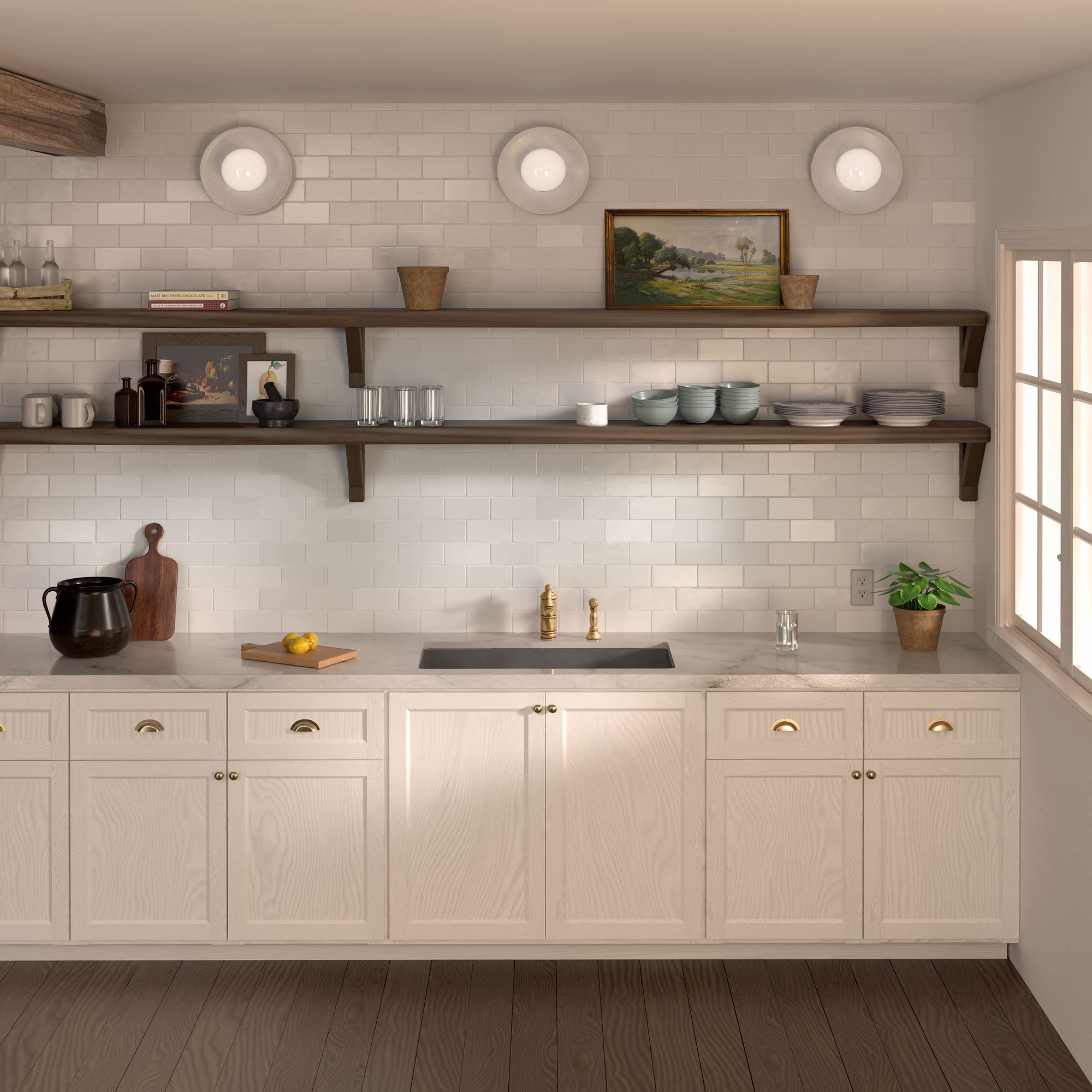 Undermount/drop-in single bowl fireclay kitchen sinks, stainless steel grid included