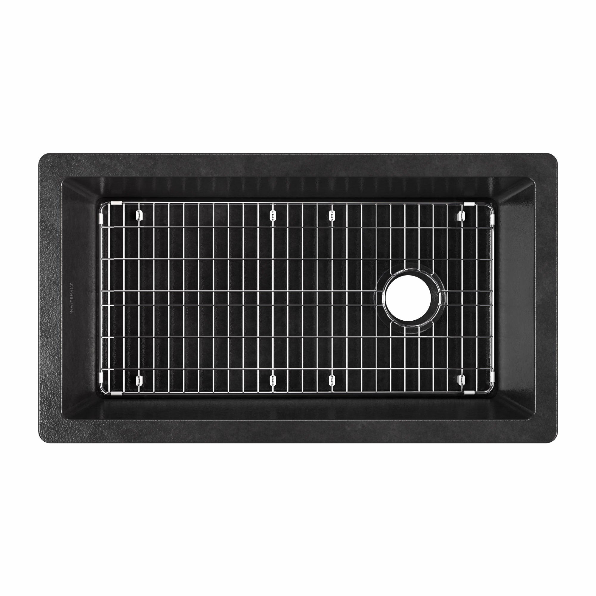 Undermount/drop-in single bowl fireclay kitchen sinks, stainless steel grid included