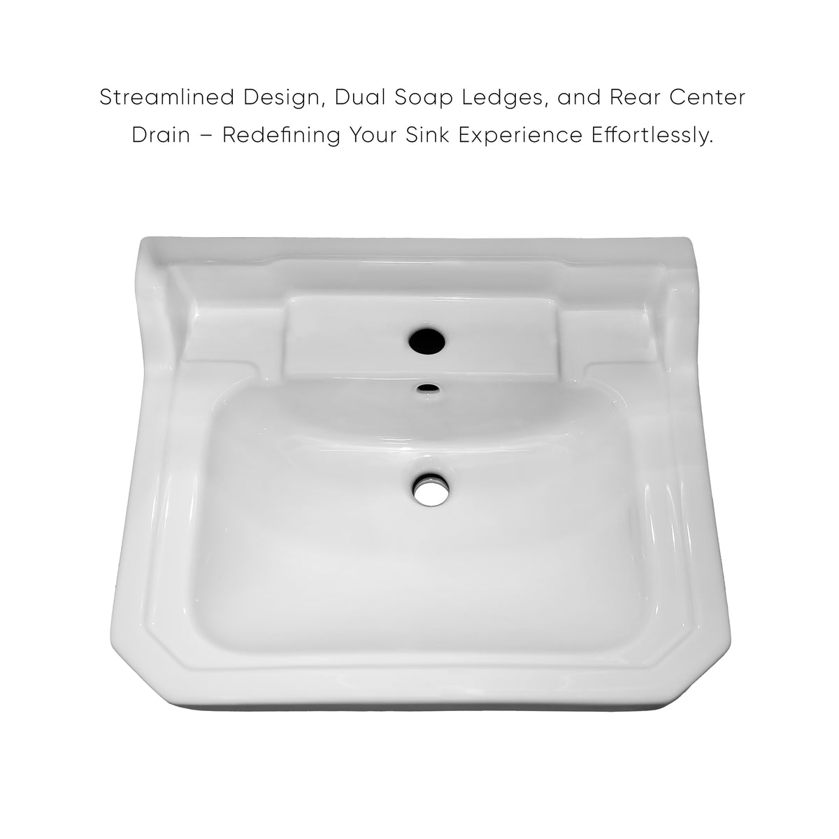24&quot; console sink with integrated rectangular bowl, Solid Brass leg supports and side towel bar