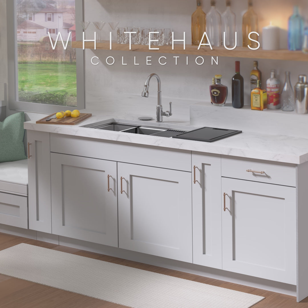 Load video: Undermount Single Bowl 16 Gauge Brushed Stainless Steel Workstation Sink With Accessories