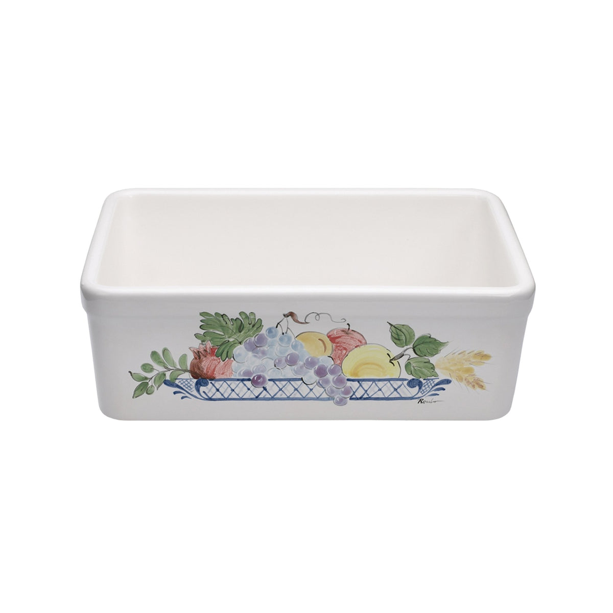 24&quot; Single bowl hand-painted fireclay kitchen sink