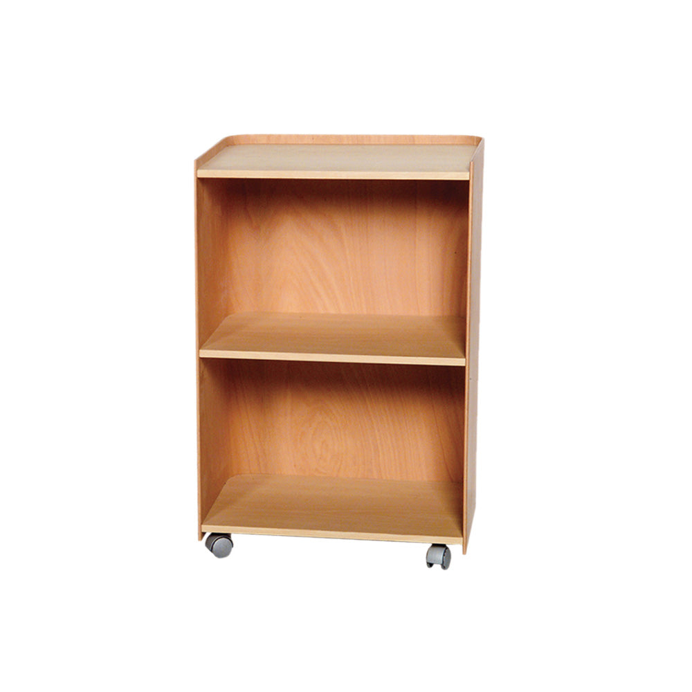 Aeri Large Wood Cart with Three Shelves and Casters