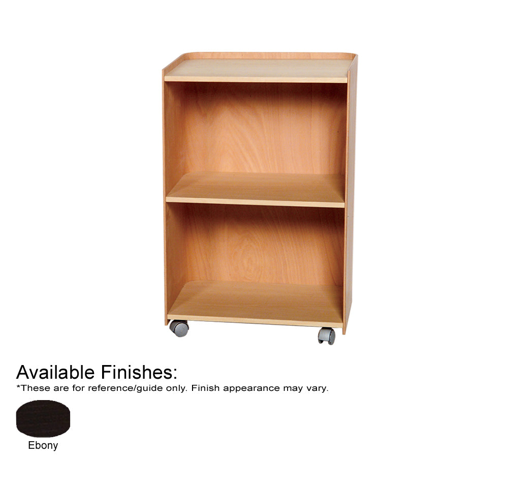 Aeri Large Wood Cart with Three Shelves and Casters