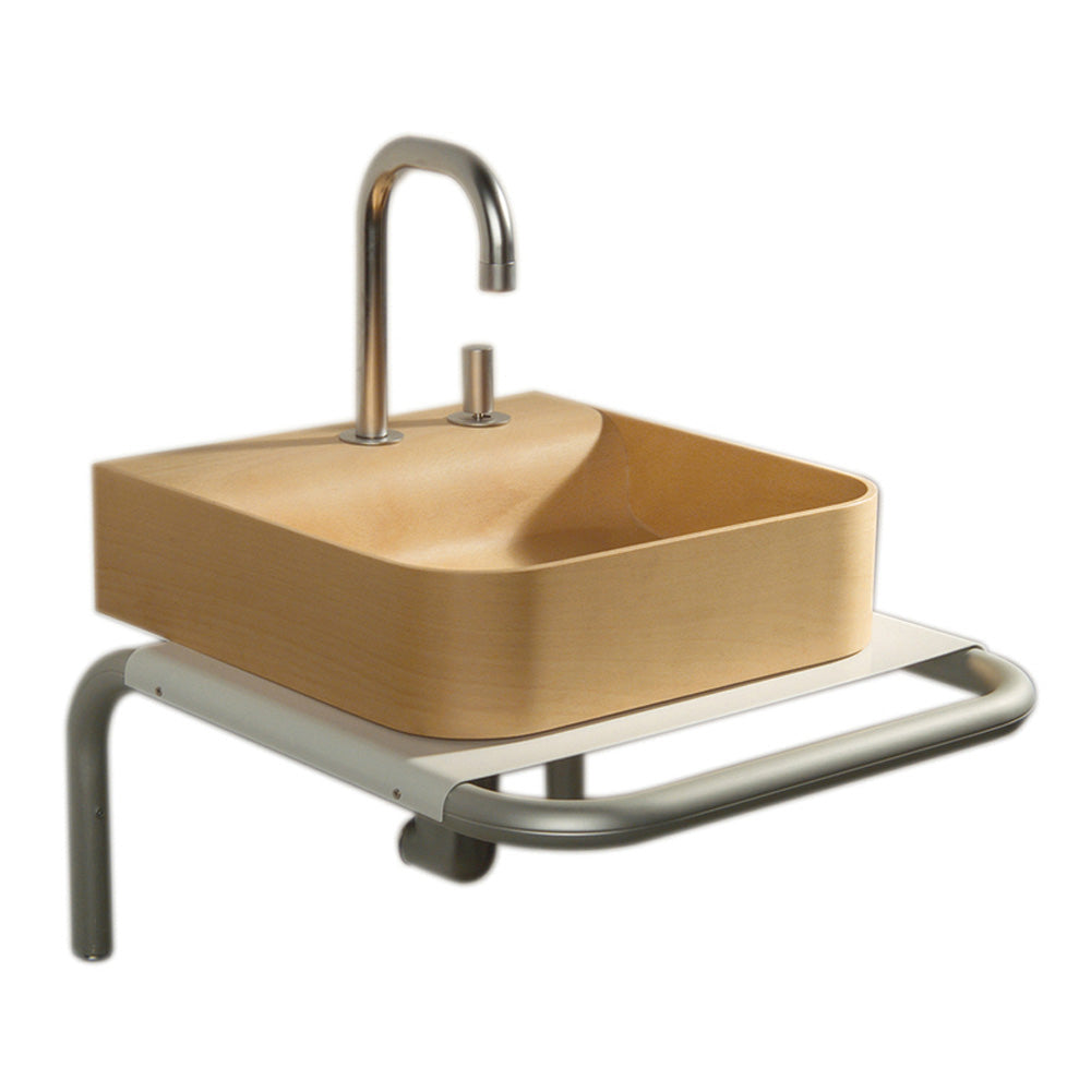 AELA145 - Aeri Small Single Shelf Wall Mount Aluminum Structure with Integral Towel Bar