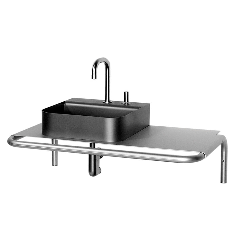 AELA185 - Aeri Single Shelf Wall Mount Aluminum Structure with Intergral Towel Bar