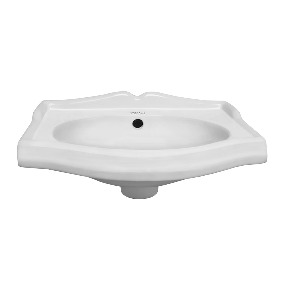 Isabella Collection 14" Small Rectangular Wall Mount Basin with Integrated Oval Bowl