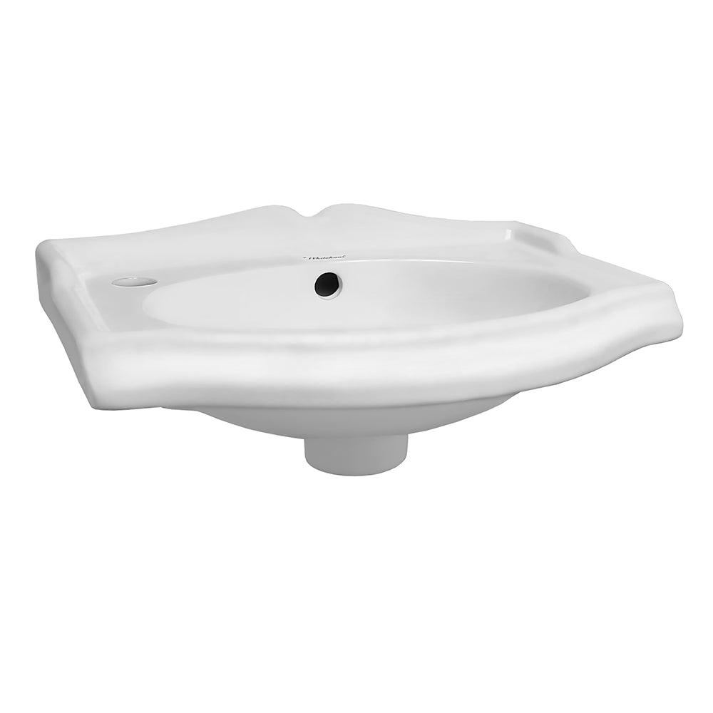 Isabella Collection 14" Small Rectangular Wall Mount Basin with Integrated Oval Bowl