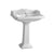 Isabella Collection 28" Traditional Pedestal with an Integrated large Rectangular Bowl, Backsplash, Dual Soap Ledges, Decorative Trim and Overflow