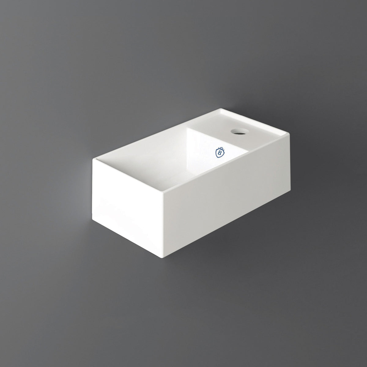 Britannia Rectangular Wall Mount Basin with Right Single Hole Drill