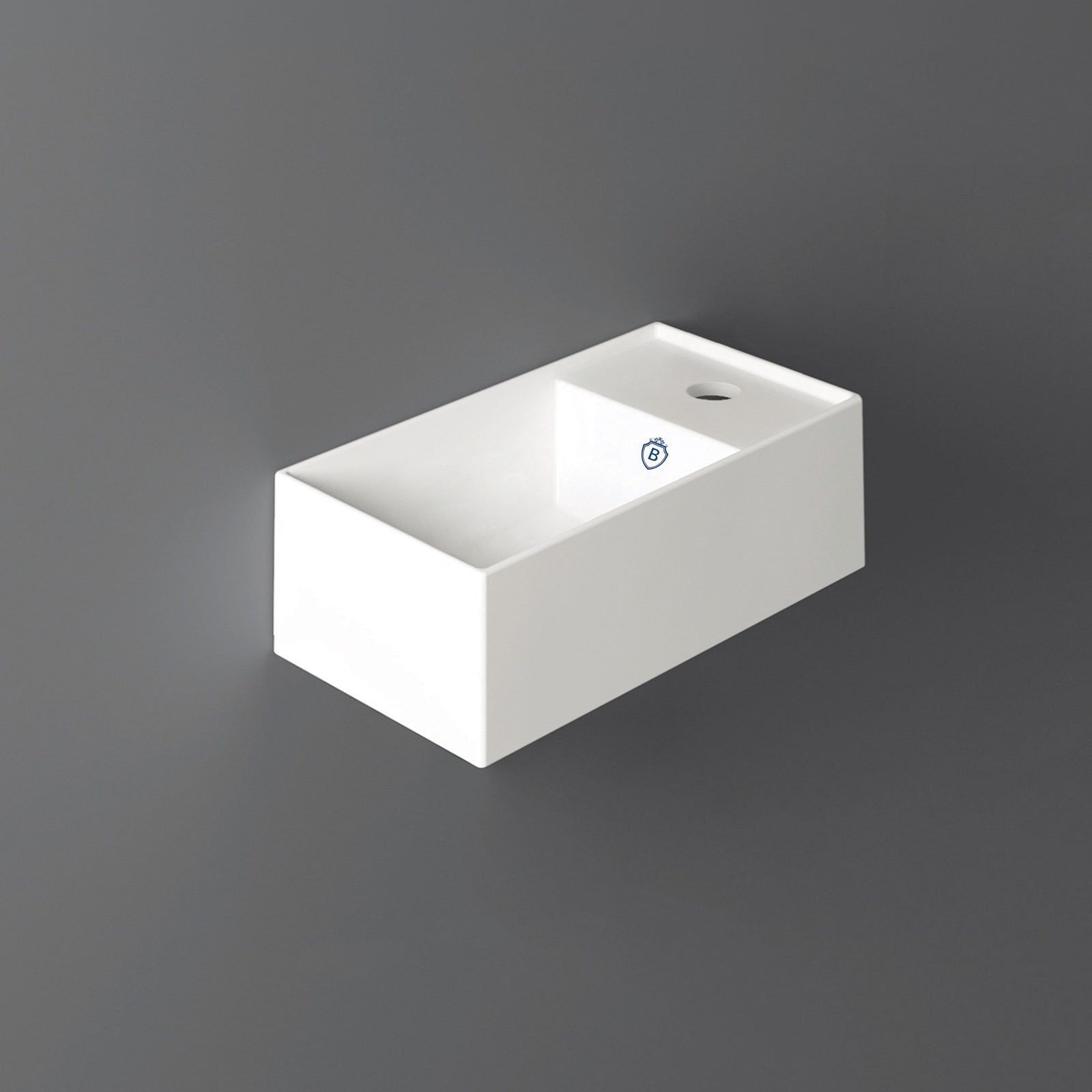 Britannia Rectangular Wall Mount Basin with Right Single Hole Drill