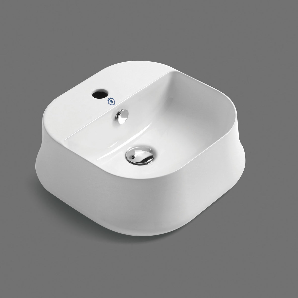 Britannia Square Above Mount Basin with Single Faucet Hole Drill