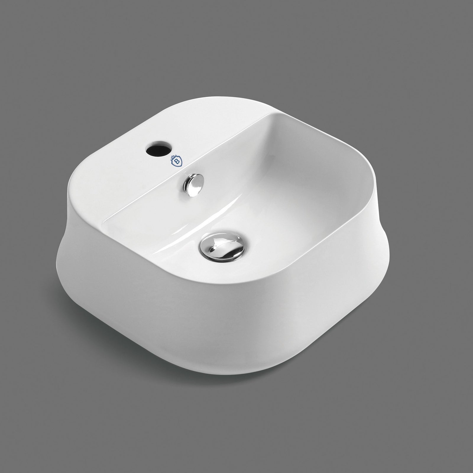 Britannia Square Above Mount Basin with Single Faucet Hole Drill