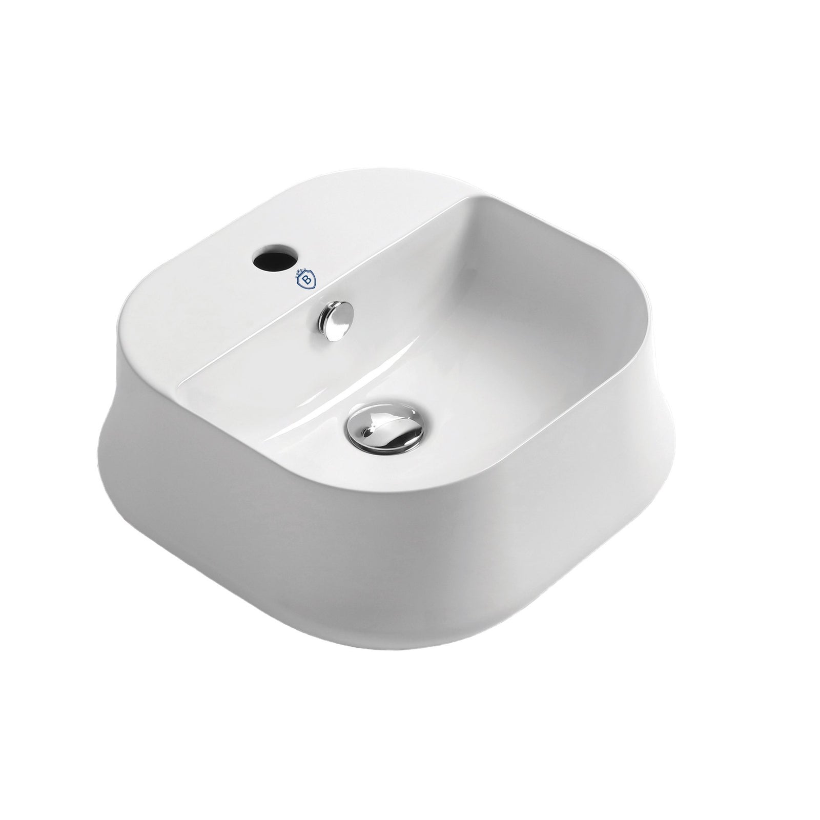 Above Mount/ Vessel Lavatory Basin With Single Faucet Drilling And Overflow