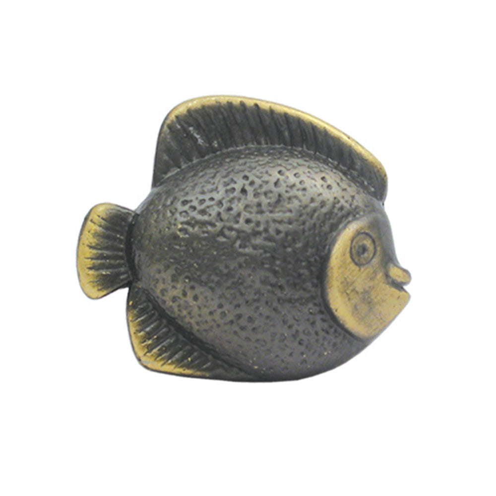 Solid brass fish-shaped knob.