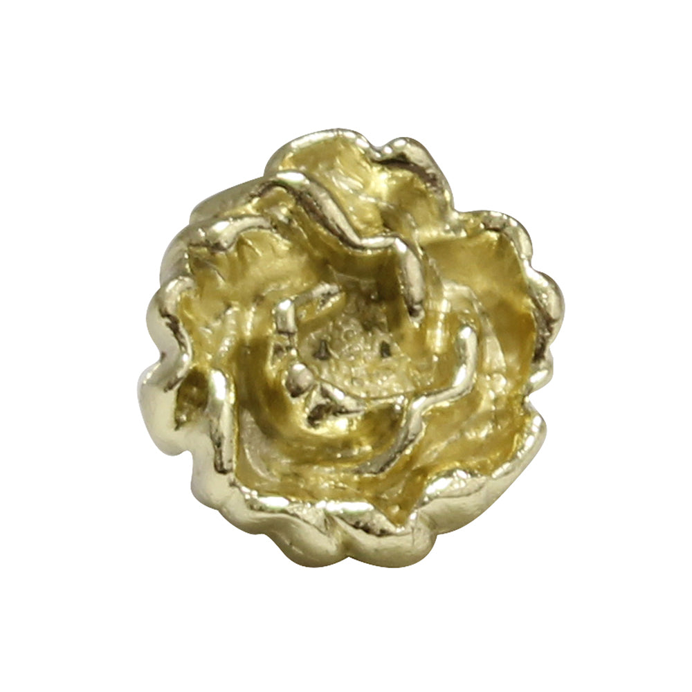 Solid brass rosette-shaped knob.