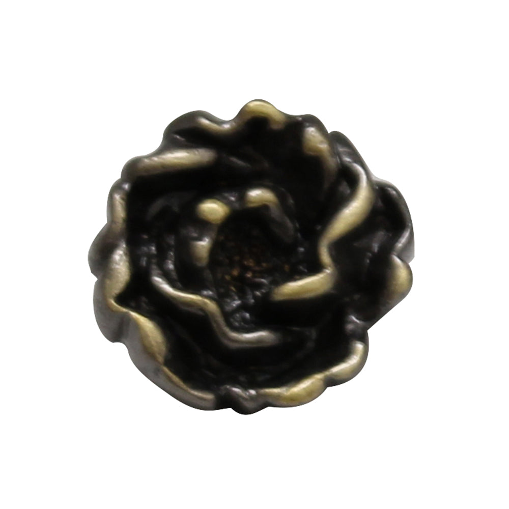 Solid brass rosette-shaped knob.
