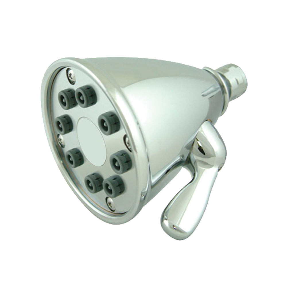 Showerhaus Round Showerhead with 8 Spray Jets - Solid Brass Construction with Adjustable Ball Joint