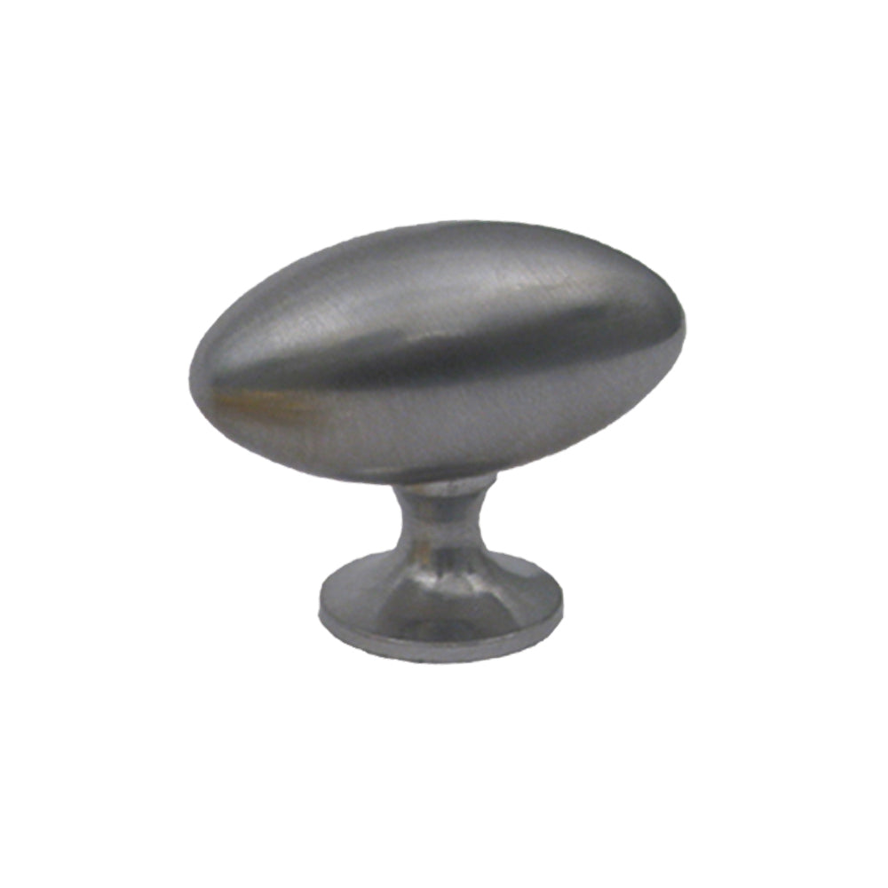 Oblong-shaped knob made of solid brass.