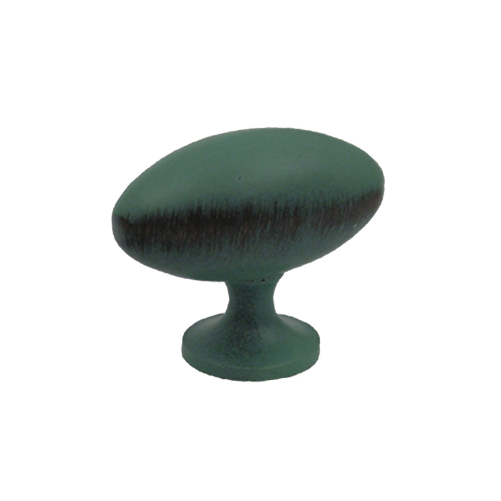 Oblong-shaped knob made of solid brass.