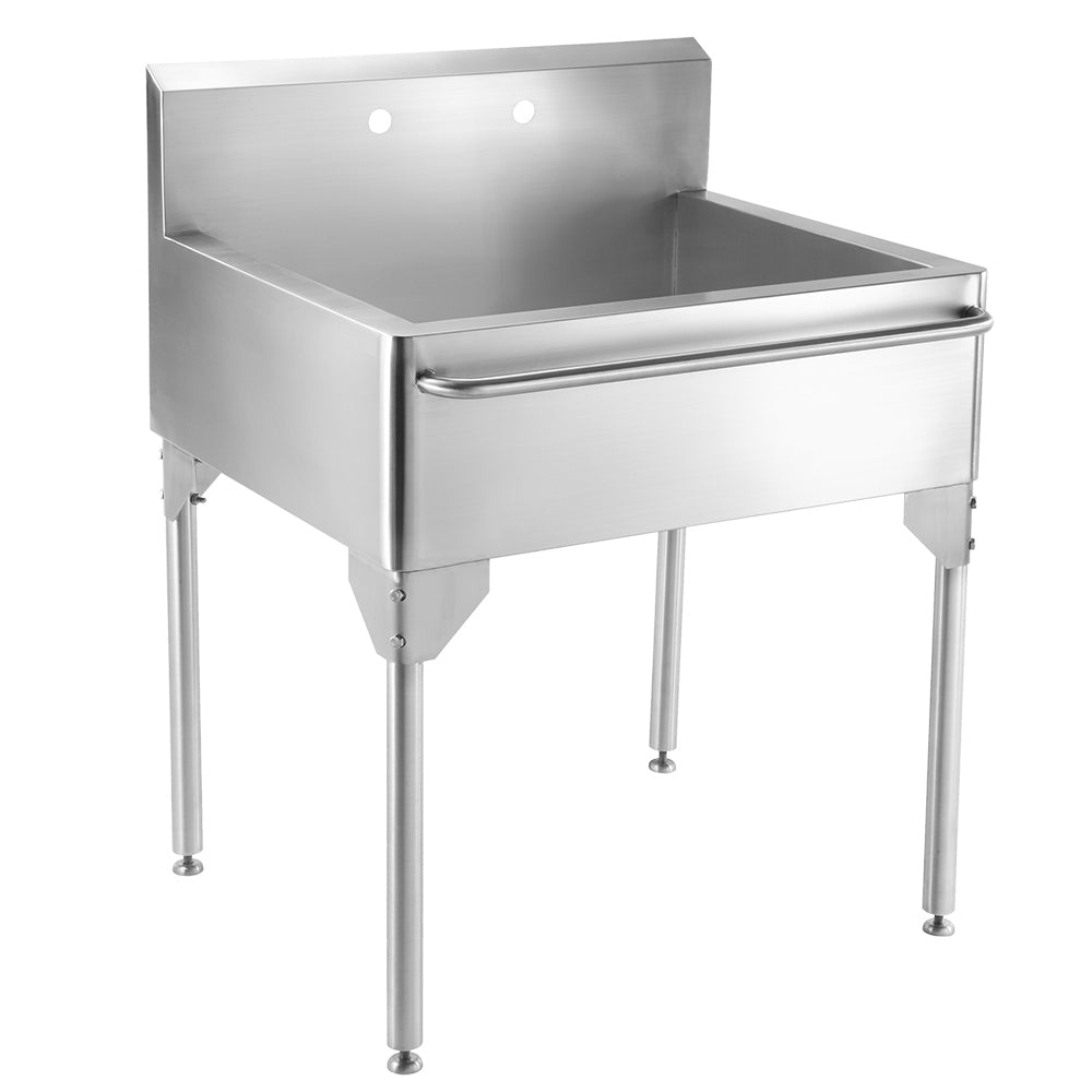 30&quot; Pearlhaus Stainless steel single bowl freestanding utility sink with towel bar