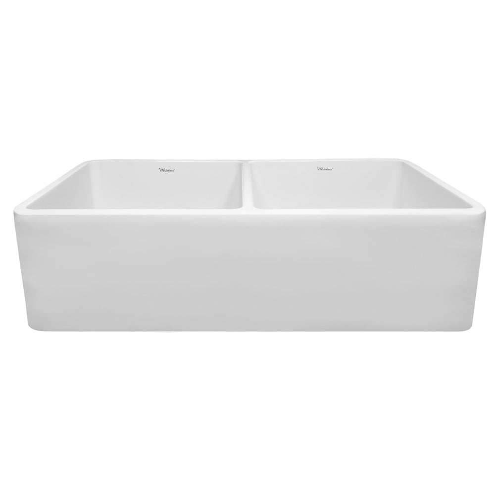 Duet Series 37" reversible fireclay kitchen sink with smooth front apron