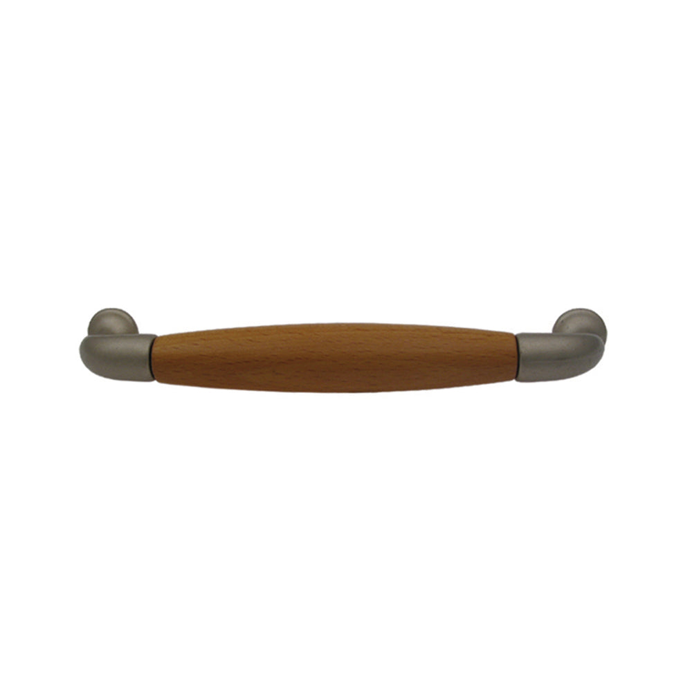Solid brass handle with wood center.