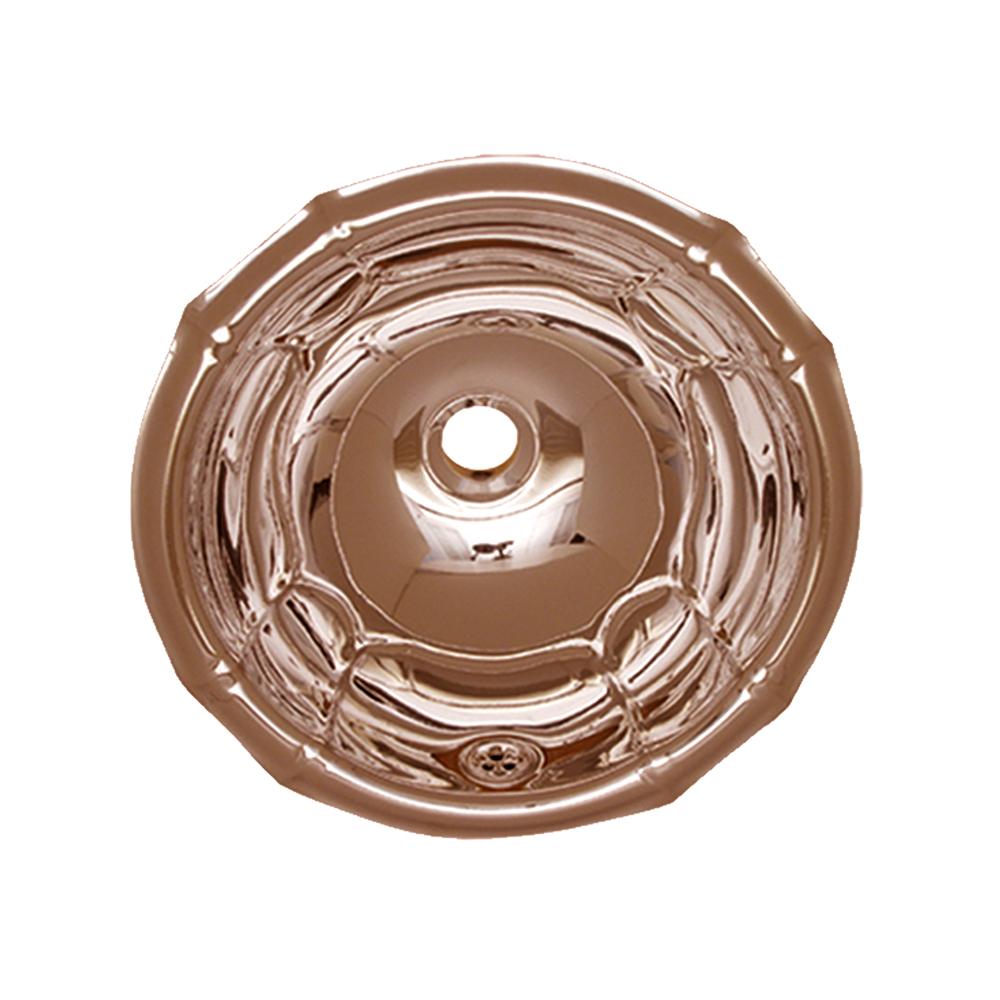 14&quot; Decorative round fluted design drop-in bath basin with overflow