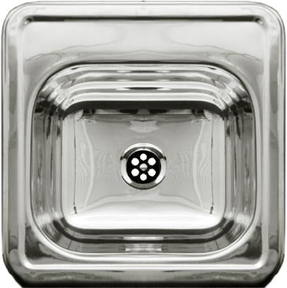 15" Decorative square drop-in entertainment/prep sink with a smooth surface