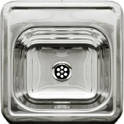 15" Decorative square drop-in entertainment/prep sink with a smooth surface