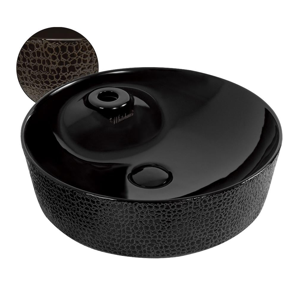 17" Round Above Mount/ Vessel Lavatory Basin With Single Faucet Drilling