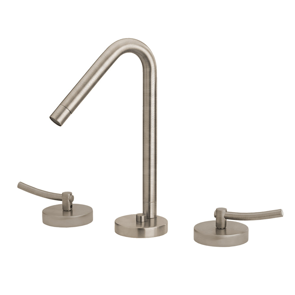 Lavatory Widespread Faucet with 45-Degree Swivel Spout, Pop-up Waste and Lever Handles